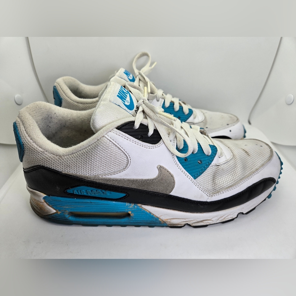 Nike Air Max 90 Shoes Mens 11.5 Laser Blue White Athletic Casual Gym Sneakers OG